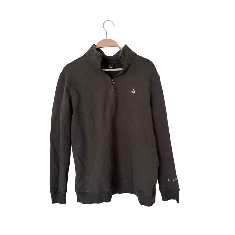 Blakely size large‎ quarter zip gray mock neck pull over sweatshirt mens